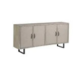 HMS 68 Light Brown Solid Wood Sideboard Four Doors Luxury Modern Design for Home Farmhouse Hotel Living Room Dining Storage - Image 3