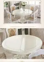 Waterproof Oilproof Round PVC Tablecloth able Cover Glass Soft Cloth Table Cover Home Kitchen Dining Room Placemat 1mm