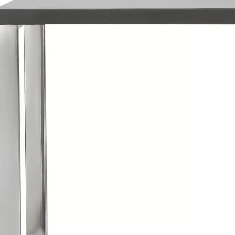 HMS 47" Gray and Silver Wood and Stainless Steel Sled Computer Desk Durable and Stylish Writing Desk