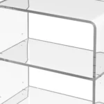 HMS 25 Two-Tier Clear Plastic Bookcase Elegant Design Two-Tiered Bookshelf for Home Office Use – top view