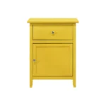 Vibrant Yellow Nightstand with Drawer and Door Bedroom Storage – styled in a modern Nightstands setting