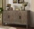 Modern farmhouse sideboard buffet cabinet with 4 doors and adjustable shelves in living room