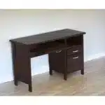 HMS Espresso 47" Computer Gaming Desk with Two Drawers Simple Design Wooden and Metal Table for Bedroom or Living Room Use