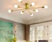 Gold sputnik chandelier 8-light modern ceiling light in a dining room