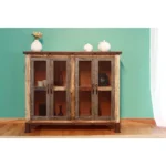 HMS 49" Brown Solid and Manufactured Wood Distressed Buffet Table Kitchen Cabinets Product - Image 3