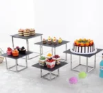 10 -18PCS Gold Shiny Metal Cake Snack Stand With Acrylic Plate Buffet Banquet Decor Wedding Floral Dessert Table Display Holder - Image 27