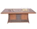 HMS Brown Wicker Rectangular Outdoor Gas Fire Pit Table Ice Bucket Made Corten Steel for Garden Use Can Use Propane Gas