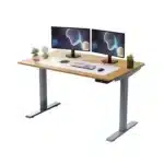 HMS 30" Adjustable Brown and Gray Stainless Steel Computer Desk Stylish Office Furniture – close-up detail