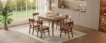 Solid walnut extendable dining table - mid-century modern oval table seats 4-8, seamless extension mechanism