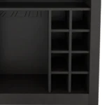 HMS Black Bar Cart with Wine Storage Elegant Sets for Home Bar - Image 6
