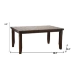 Espresso Convertible Dining Table 42" with Oak and Marble Surfaces – top view
