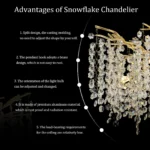 Modern crystal chandelier with K9 crystals illuminating a dining room
