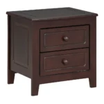 Modern 2-drawer nightstand with eco-friendly MDF and solid wood for bedroom storage