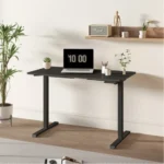 Electric Whole Piece Adjustable Height Home Office Computer Desk FCJ Sit Stand up Workstation – side view