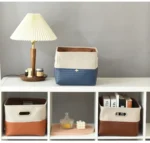 Foldable Storage Basket Organizer Toys Box Sundries Book Snack Desk Organizer Clothes Basket PU Laundry Hamper Home Decor