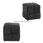 Goldoma Square Corduroy Ottoman Foot Rest in Grey - modern corduroy ottoman foot rest for living room
