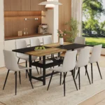 79-inch acacia wood dining table rectangular brown modern dining table with straight legs