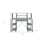 HMS 47" Gray and Black Simple Modern Design Gaming Desk Adjustable Office Computer Table Made of Wood and Metal – base detail