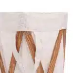 W2B VidaXL Cream Wood and Fabric Folding Laundry Basket Stainless Steel Storage for Clothing Convenient and Space-Saving