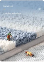 Simple Geometric Bathroom Non-slip Mat Microfiber Flocking Bath Mat Thick Plush Bathroom Rug Absorbent Non-slip Foot Mat
