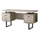 HMS 24" Brown and Black Office Desk with Three Drawers