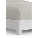 White ribbed solid wood California king bed frame from Goldoma with textured headboard and clean modern design