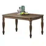 Antique White Oval Dining Table with 2 Leaves – Rubberwood & Oak Veneer