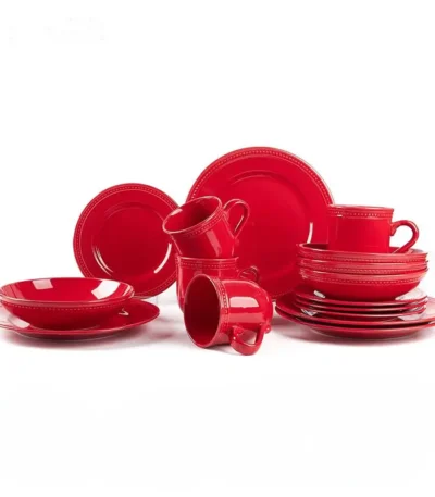 Best Selling Handcrafted Clay Designer's Unique Restaurant Tableware Ceramic Tableware Set with Tea Cup Set Dinnerware Sets