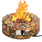 Outdoor Furniture Fire Pit Table 40,000 BTU Stone Gas Fire Stove Pit