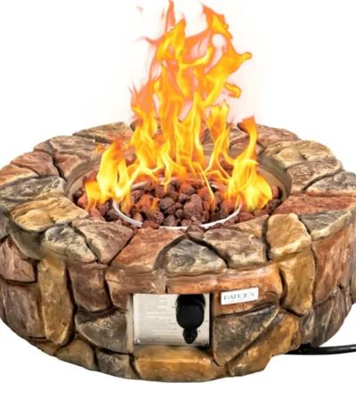 Outdoor Furniture Fire Pit Table 40,000 BTU Stone Gas Fire Stove Pit