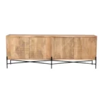 HMS 78 Modern Traditional Sideboard Cabinet Brown Solid Mango Wood with Four Doors for Home Bar Furniture - Image 2