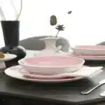 Factory Price Ready to Ship 16 Pieces Restaurant Luxury Pink Ceramic Stoneware Dinner Dinnerware Plate Sets Dinnerware Sets