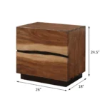 Smokey Walnut 2-drawer nightstand with coffee bean finish in a bedroom