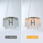 US Stock Free Shipping Modern K9 Crystal Chandelier Dining Room 24" Round Chandeliers Adjustable Height Hanging Pendant