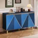 Modern Hotel Sideboard Cabinet with Storage 4-Door Doors Dimensional Effect Adjustable Shelves for Dining Room - Image 7