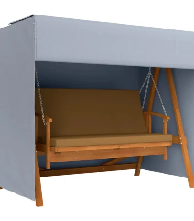Dark gray outdoor swing cover protecting a patio hammock swing from rain and sun