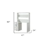 HMS 47" White Metal Computer Desk with Comfortable Writing Surface – top view