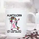 Aunticorn Mug Unicorn Like A Normal Aunt But More Awesome Coffee Mugs Christmas Girl Gift Tea Milk Cup Mugs – close-up detail
