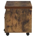 FCJ Weathered Oak and Black 1-Drawer File Cabinet Elegant Wood Finish and Stylish Design – close-up detail