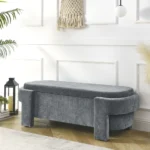 Goldoma linen storage bench in yellow with cushioned seat and hidden storage compartment