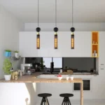 US Stock Free Shipping 2.8 Inch Single Black Iron Pendant Light Adjustable Hanging Lamp for Kitchen Island Dining Room