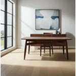78 inch espresso solid wood dining table in a modern dining room
