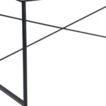 HMS 48" Modern Wood Metal Computer Desk Simple Storage Gaming Desk for Bedroom School Brown Black Surface Material-Aluminum