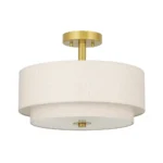 US Free Shipping Semi Flush 2 Tier Fabric E26 Indoor Decorative Modern Nordic Design Pendant Light Ceiling Lamp for Living
