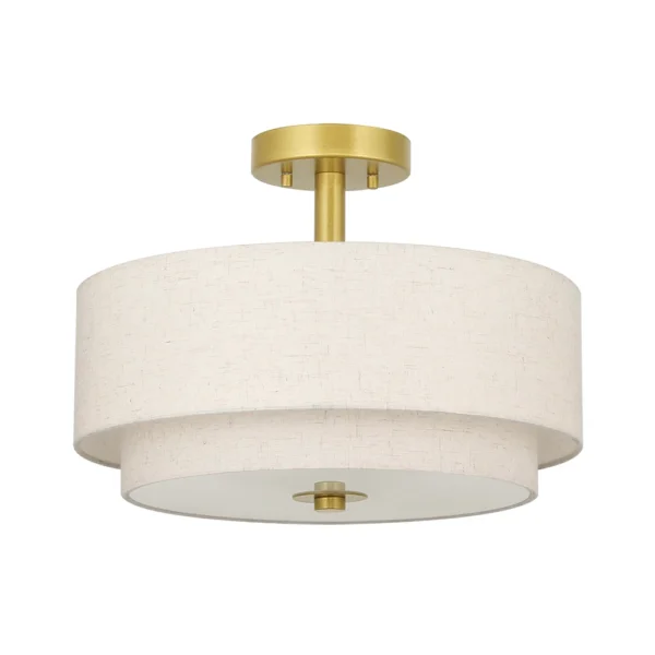 US Free Shipping Semi Flush 2 Tier Fabric E26 Indoor Decorative Modern Nordic Design Pendant Light Ceiling Lamp for Living