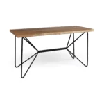 HMS 26" Brown and Black Melamine Wood Writing Desk Luxury Modern Manager Computer Table for Office or Bedroom Use – base