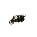 HMS Black and White Metal and Solid Wood Rolling Bar Cart with Wine Storage for Shot Glasses - Image 2