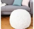 Goldoma 20" Cream Cotton Tufted Round Pouf Ottoman - Footrest & Extra Seat