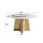 Pandora Round Sintered Stone Dining Table with Rotating Top - 6 Seater – styled in a modern Round Dining Tables setting