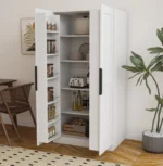 Modern Kitchen Pantry Cabinet MDF Freestanding Buffet Sideboard with Doors & Shelves for Living Room - Image 7